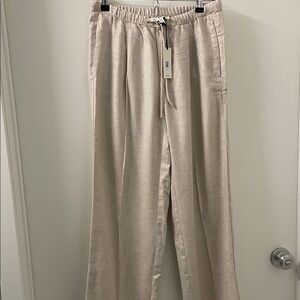 Banana Republic Cream Wide Leg Lightweight Wool Blend Pants. NWT!!